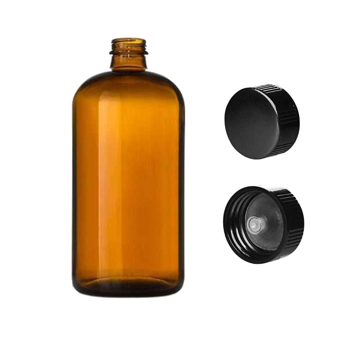 32 oz Amber Glass Bottle with Lid for sale